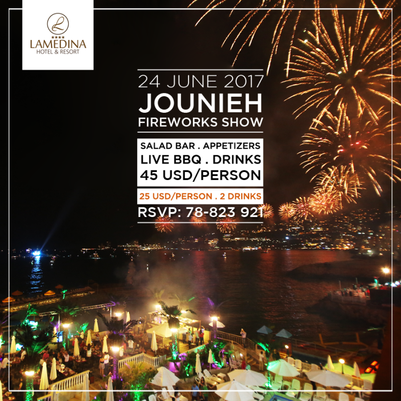 Live BBQ and Jounieh Fireworks Show 